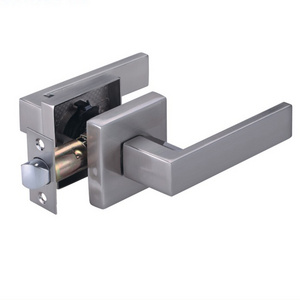 2024 hot style door handle have cylinder hole round corner plate with lever handle Lock