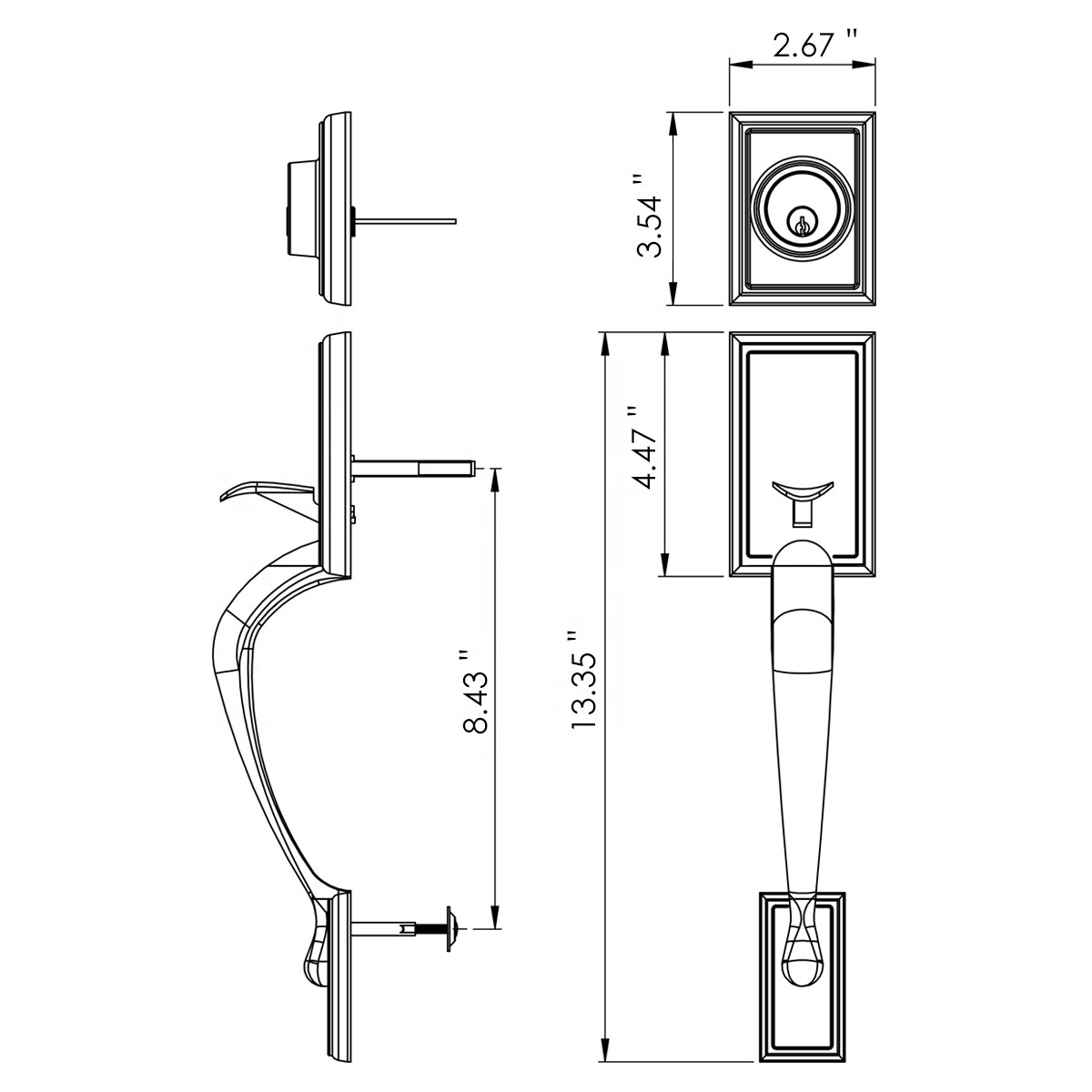 2024 Push Caravan Letter Combination Door Handle Lock Body Set Lock