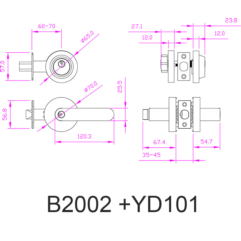 2024 Heavy duty lever lock with single deadbolt lock security Zinc alloy combo door  Lock