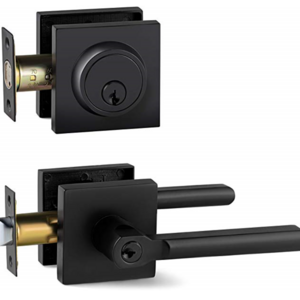 2024 Matt Black zinc alloy heavy duty deadbolt combo door locks with keys door locks exterior Lock