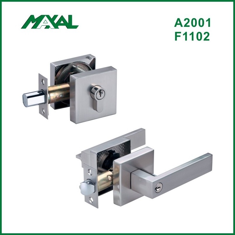 Door Lock Modern Emergency Handles American Unlocking Square Dummy Door Lock Heavy Duty Tubular Key Lever Handle deadbolt Lock