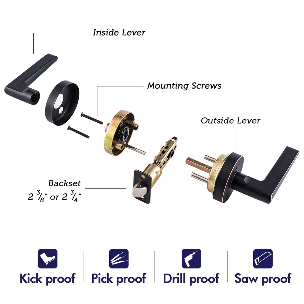 2024 Zinc alloy tubular lever door lock, mortise and tenon handle, lock pick handle Lock