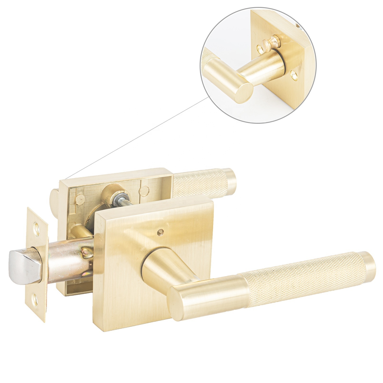 Bathroom Contemporary Privacy Zinc Handle Lock /Square Tubular Lever Door Lock/Door Lever Handle