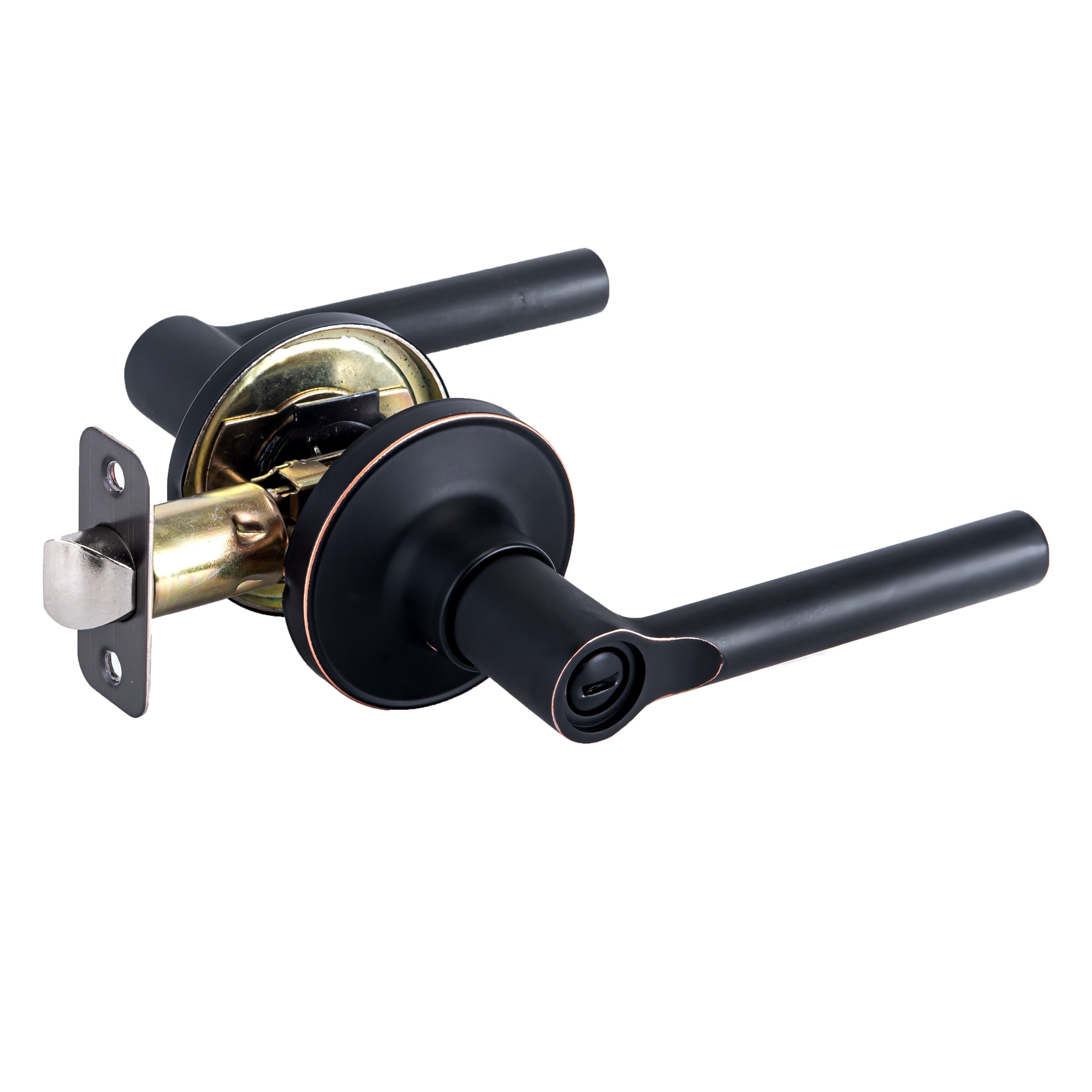 ANSI Grade 3 Aluminum Handle Privacy Door Handle Lock Tubular Leverset Bathroom Handle Interior Door Lock Round Lever Lock