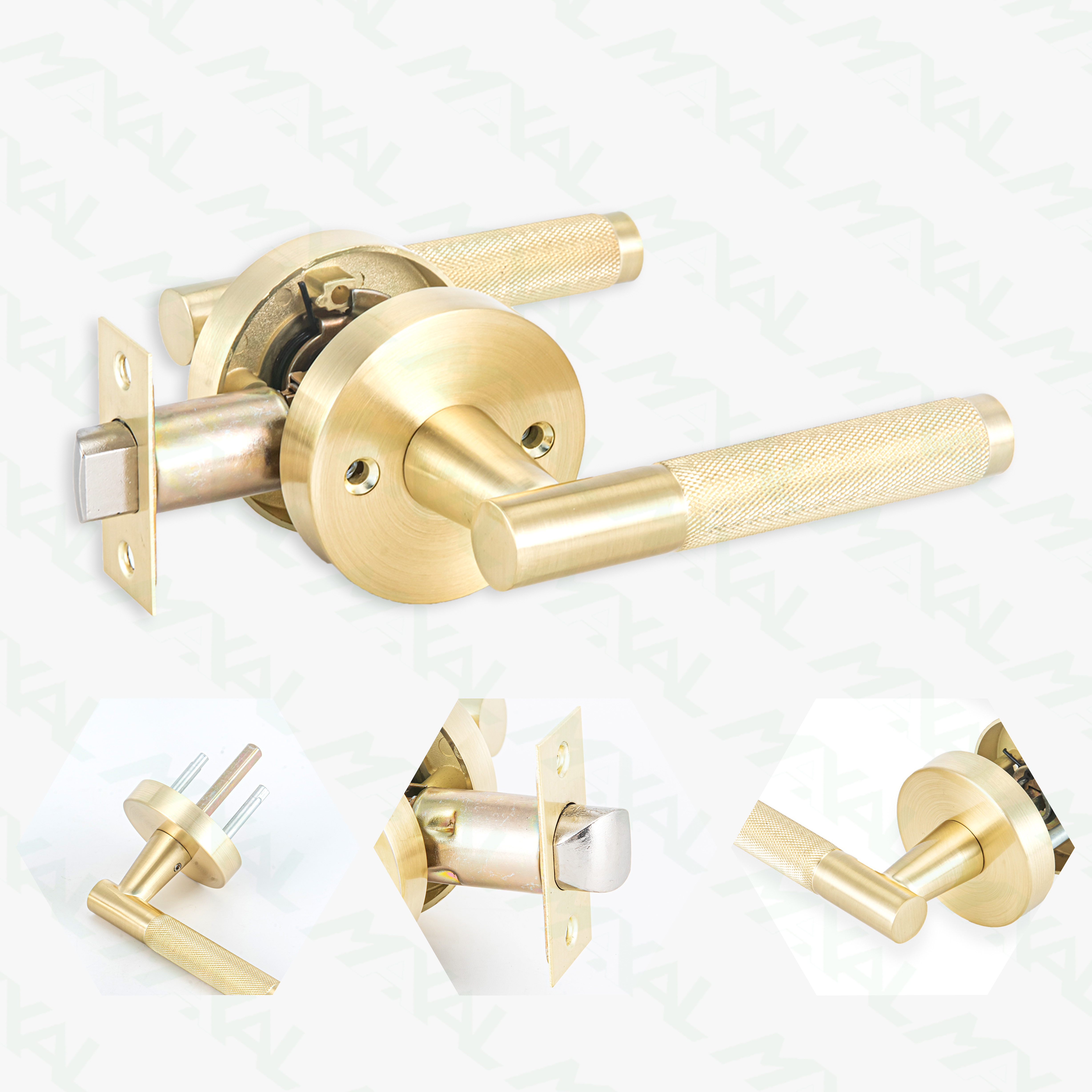 Zinc Alloy Lever Lock Door Handle Passage Black Tubular Latch Entrance Door Handle Lever Lock