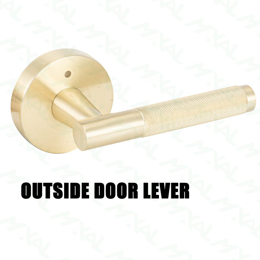 MAXAL Polished Brass Zinc Alloy Square Lever Door Handle Design Handles Wooden Doors Round lever lock Privacy Lock