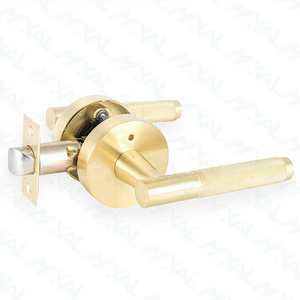 MAXAL Polished Brass Zinc Alloy Square Lever Door Handle Design Handles Wooden Doors Round lever lock Privacy Lock