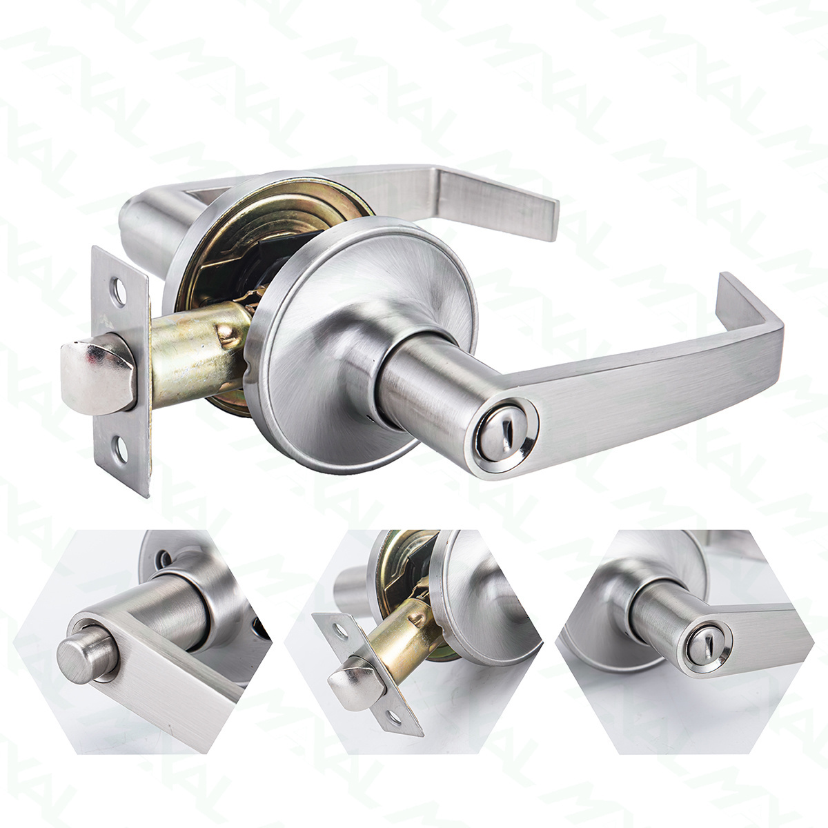 Aluminum  alloy Tubular Leverset Privacy  Function Shortcut keys Round  handle door handle Lock