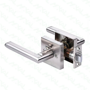 Contemporary Exposed Screws Keyless Slim Door Lock Privacy Lever Door Lock Handle Set Hallway Closet Bathroom