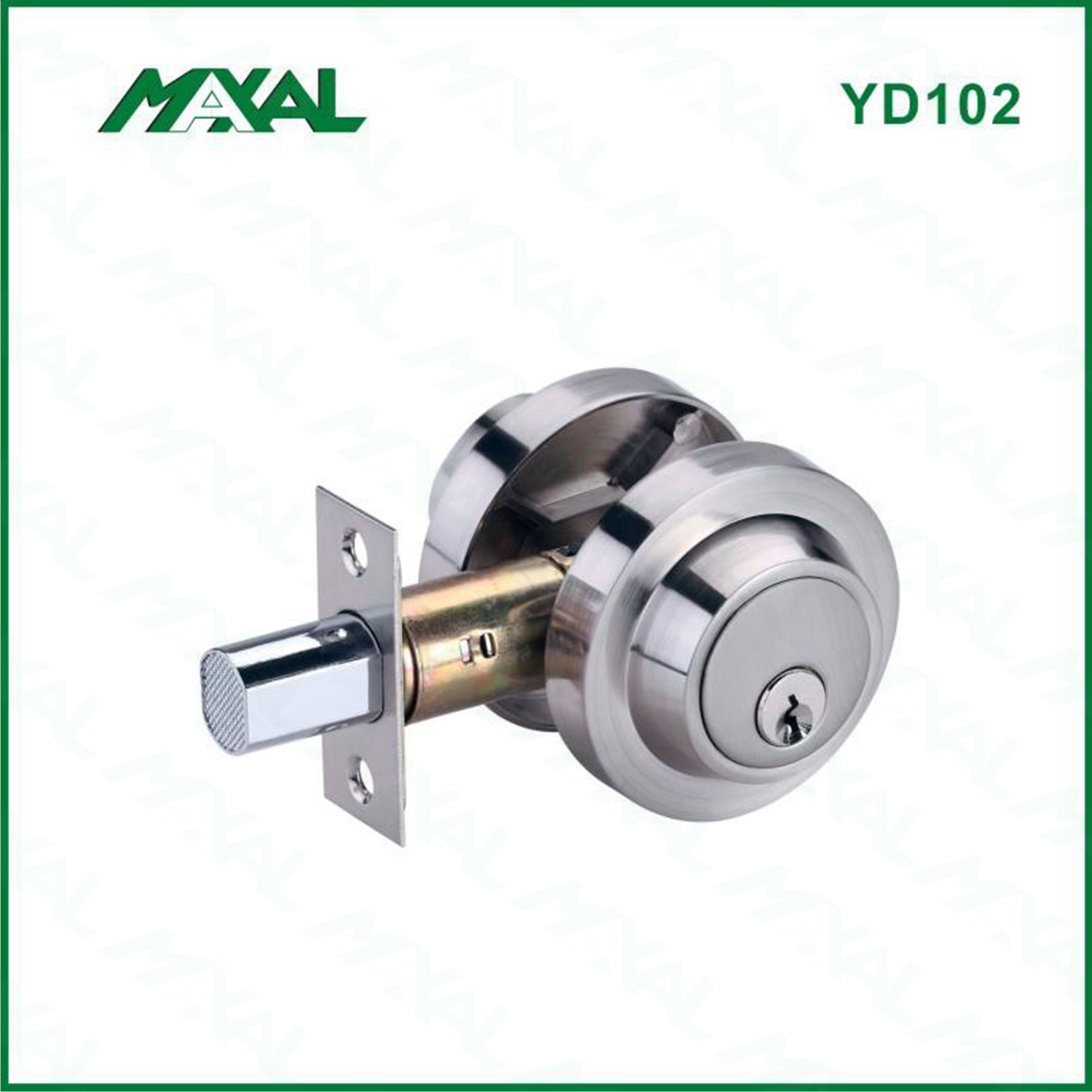 2024 MAXAL Zinc Alloy luxury household contemporary ANSI Grade 3  satin nickel Double cylinder deadbolt with brass key