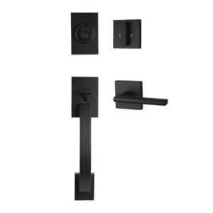 adjustable front door handle Grip Handle Lock Lever Luxury black Door Handle Lock square front door lock