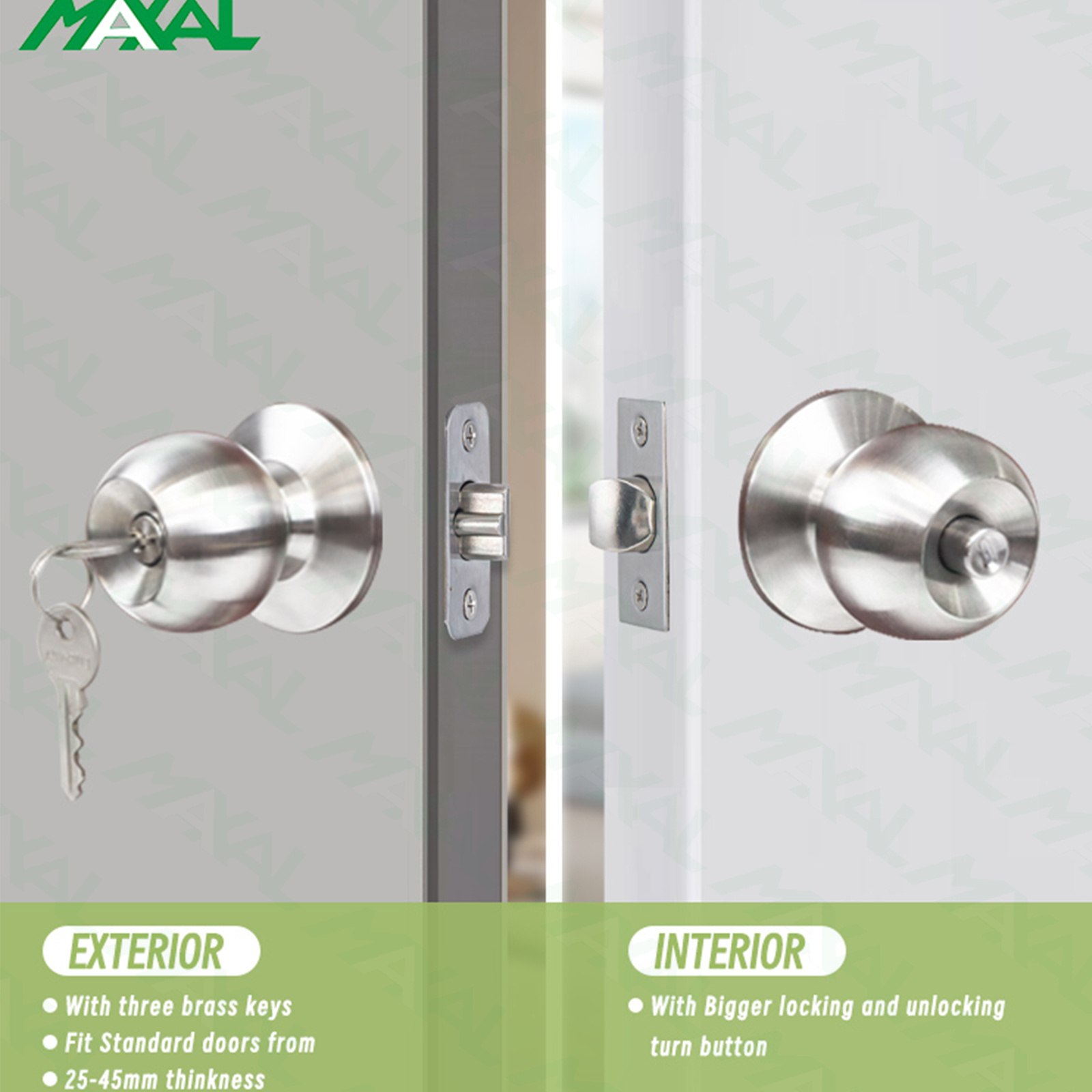 MAXAL 2023 Stainless Steel Cylindrical Knob Door Lock Round Knob Door Lock Door Cylinder lock