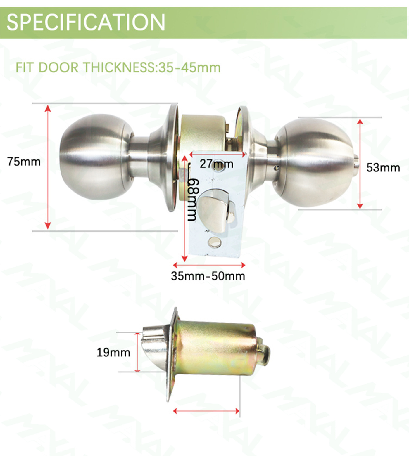 MAXAL 2023 Stainless Steel Cylindrical Knob Door Lock Round Knob Door Lock Door Cylinder lock