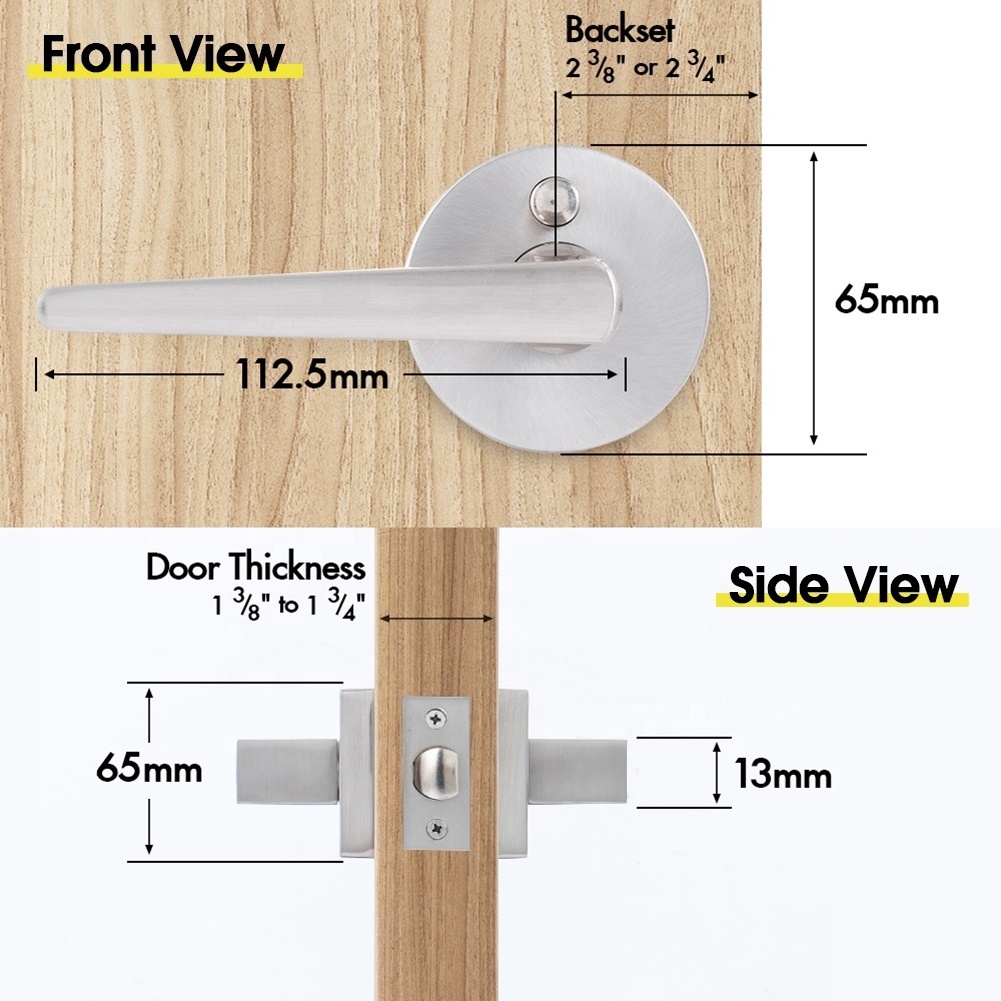 2024 Hot Selling Quick Release Door Lock Satin Nickel Entry Zinc Alloy Tubular Lever Door Lock