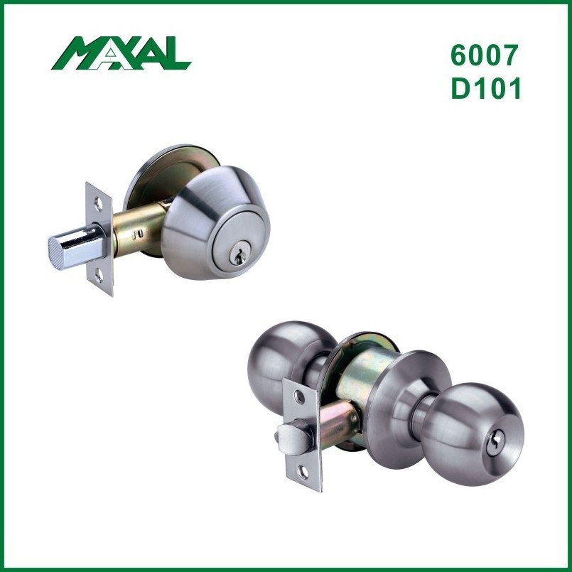 2024 Hot Sale China Factory Made Front Door Knob Lockset and Single Cylinder Deadbolt Combination Set Satin Nickel lock