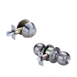 2024 Hot Sale China Factory Made Front Door Knob Lockset and Single Cylinder Deadbolt Combination Set Satin Nickel lock