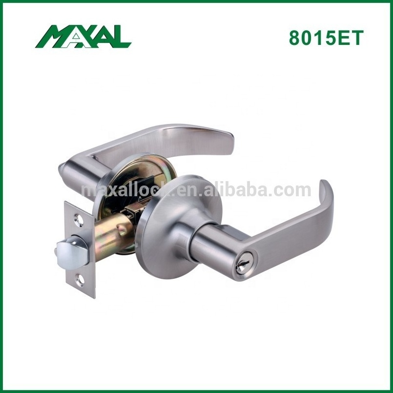 2024 Satin Nickel Finished door locks handle Tubular latch entrance door handle lever lock Door handle lock set