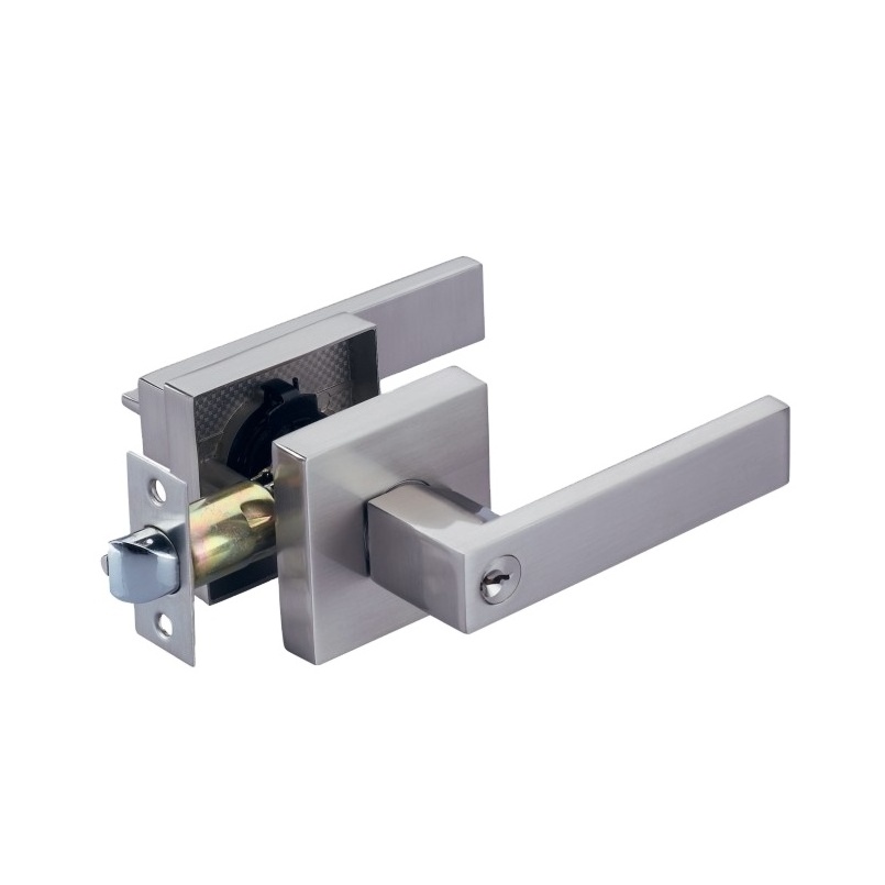 Room Entrance Main Lever Front Privacy Handle Commercial Lockset Wooden Door Locks And Deadbolt Combo Outside Square Handle Lock