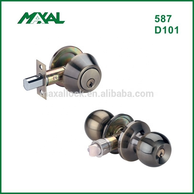 Satin Nickel Door Knob House Interior Round Combo Locks Keyed Entry Tubular  Door Knobset Manufacturer Deadbolt Lock