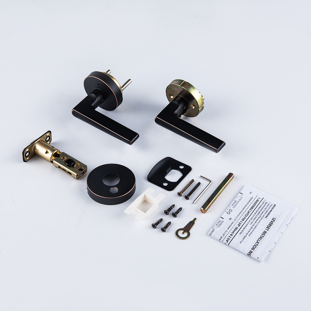 2024 Oil Rubbed Bronze  Entry Bath Bed Hallway Zinc Alloy Tubular Lever Door Lock Lever Lock Handle lock