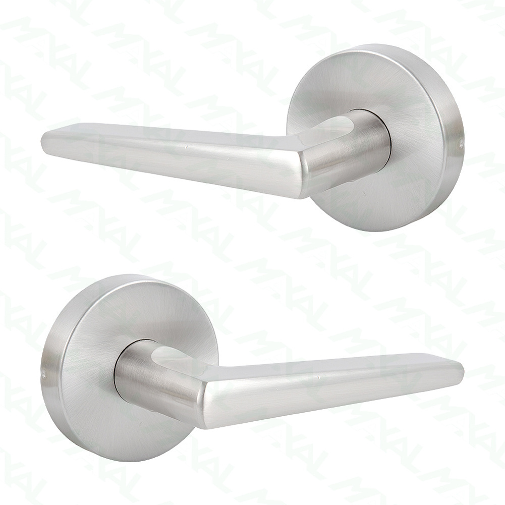 MAXAL Passage Door Lever Lock Brushed Chrome Tubular Lever Handle Latch Lock Door Handle Lock Set