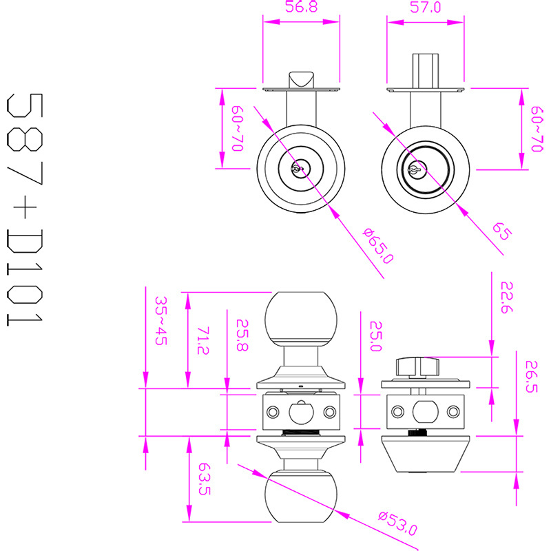 2023 Cylindrical knob lock with deadbolt lock USA Canada Australia style Lock