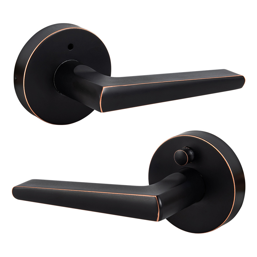 2024 Oil Rubbed Bronze  Entry Bath Bed Hallway Zinc Alloy Tubular Lever Door Lock Lever Lock Handle lock