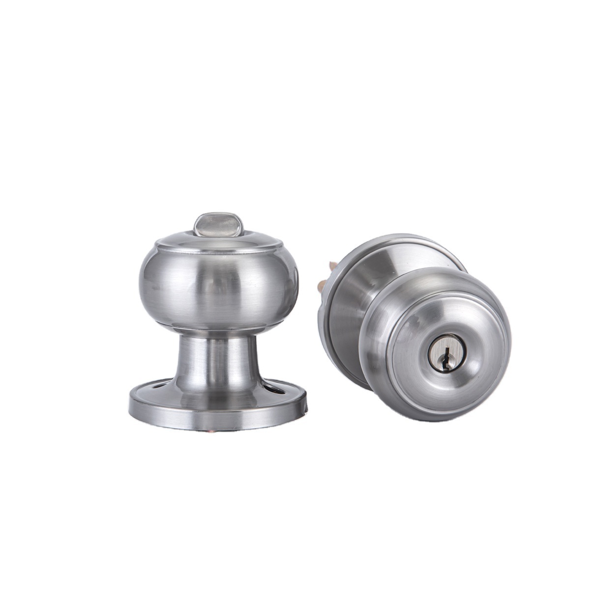 Residential Bedroom Satin Nickel Round Door knobs Keyed Alike Interior Entry Door Tubular Knob