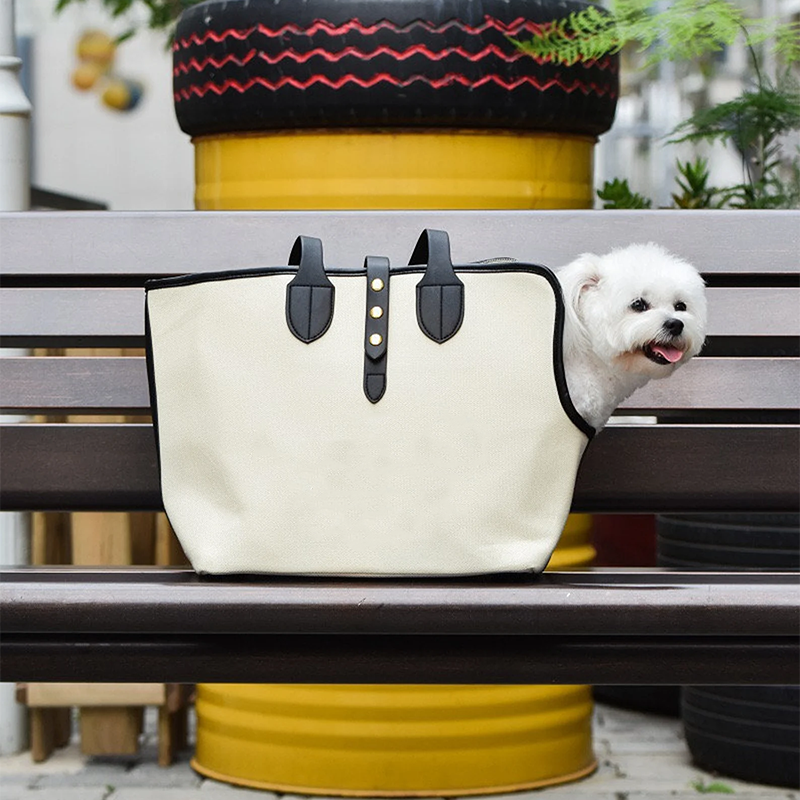 Portable Dog Carrier Bag Canvas Tote Bag Pet Carrier for Small Dogs and Cats