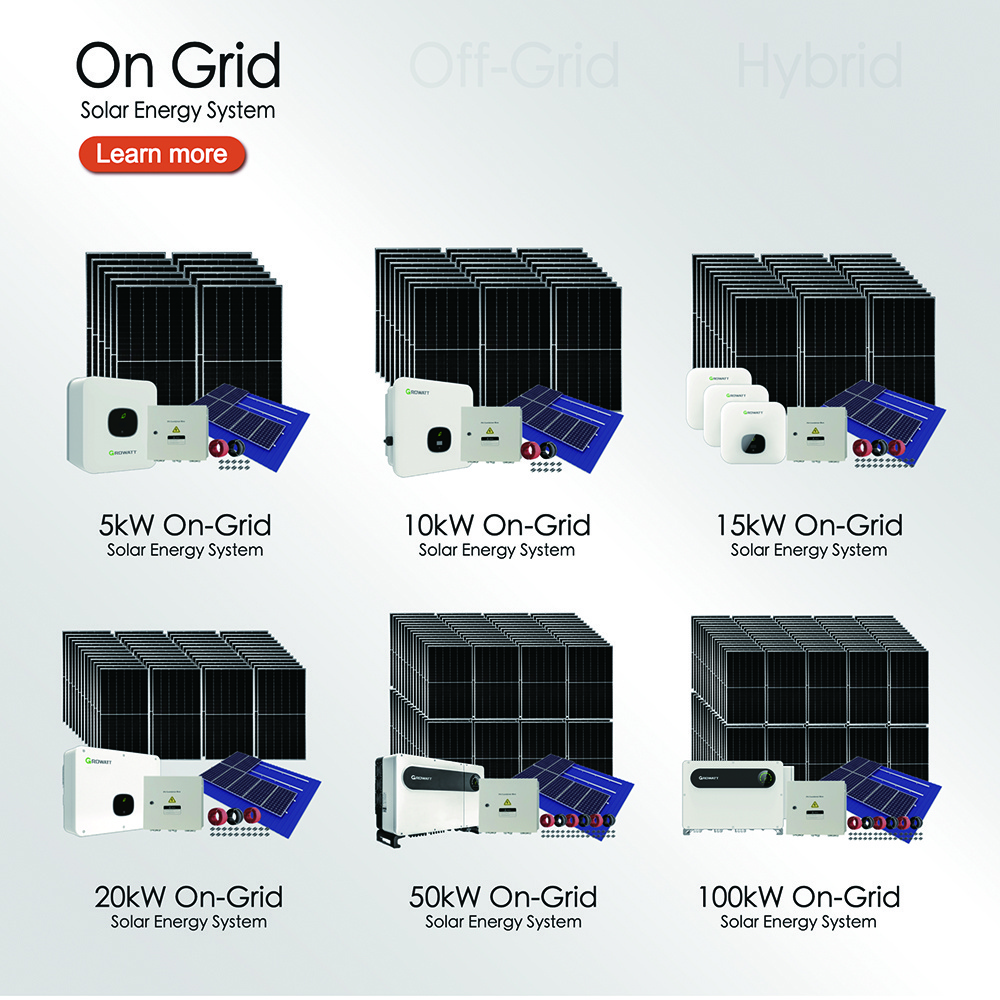 Maxbo 50kW 50 kW 48kW 48 kW Off Grid offgrid Hybrid complete Growatt roof Solar Energy battery storage System for home use