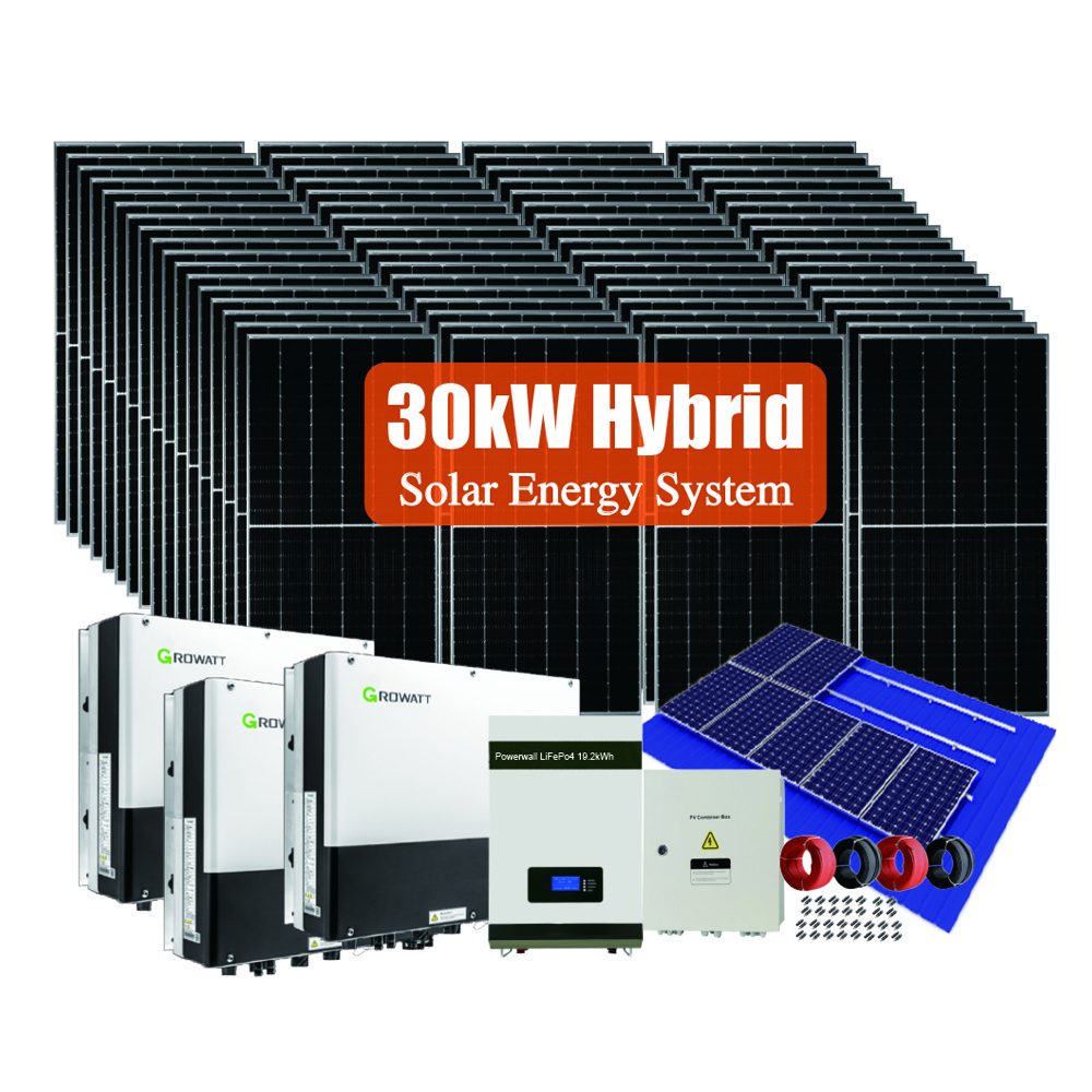 Maxbo 30kW 30 kW Hybrid complete with Panels Solar energy power electric fence photovoltaic system kit