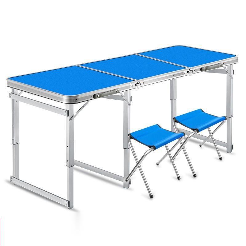 Outdoor furniture aluminum picnic table 6ft portable foldable folding camping table with umbrella hole