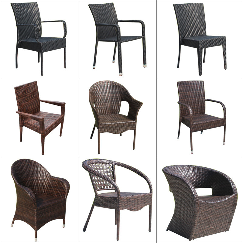 modern outdoor furniture high quality black french bistro wicker arm chair rattan dining chairs