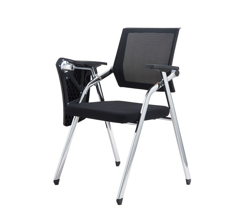 High quality stackable metal school training chair office mesh lecture foldable training chair with writing tablet