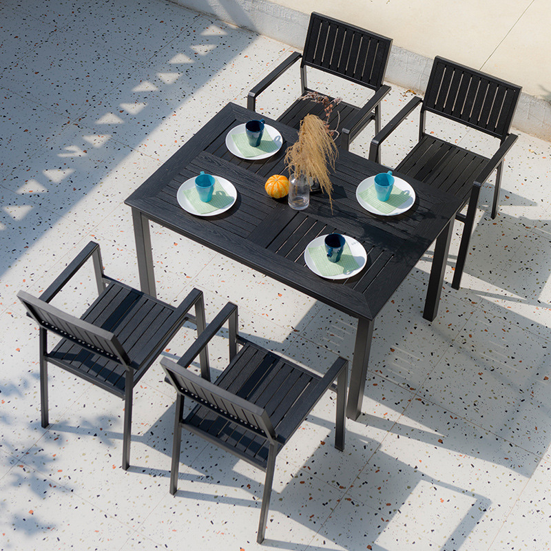 patio outdoor furniture set aluminum dining room furniture 6 seater chairs dinning table set