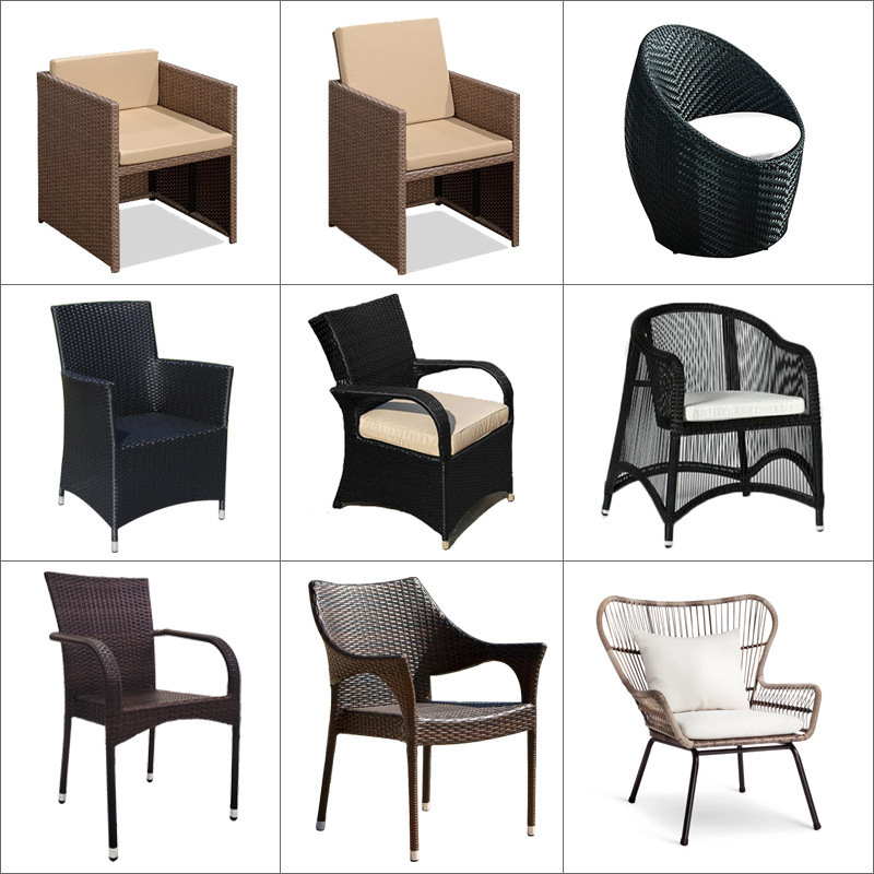 modern outdoor furniture high quality black french bistro wicker arm chair rattan dining chairs