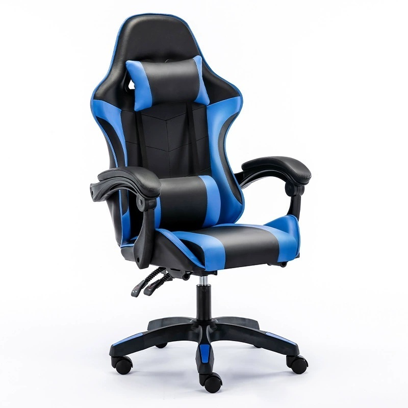 Comfortable navy blue PU leather ergonomic PC computer game chair massage silla gamer gaming chair for adults