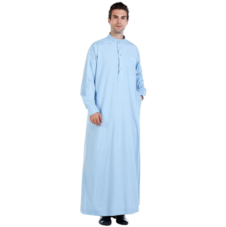 Wholesale Men Cheap Price Clothing Hot Sale Splicing Arab Middle Eastern Muslim Men Thobe/Thawb Islamic Robe