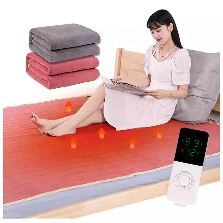 winter soft king size rechargeable battery warm over under usb pad throw heated heating blanket winter bed