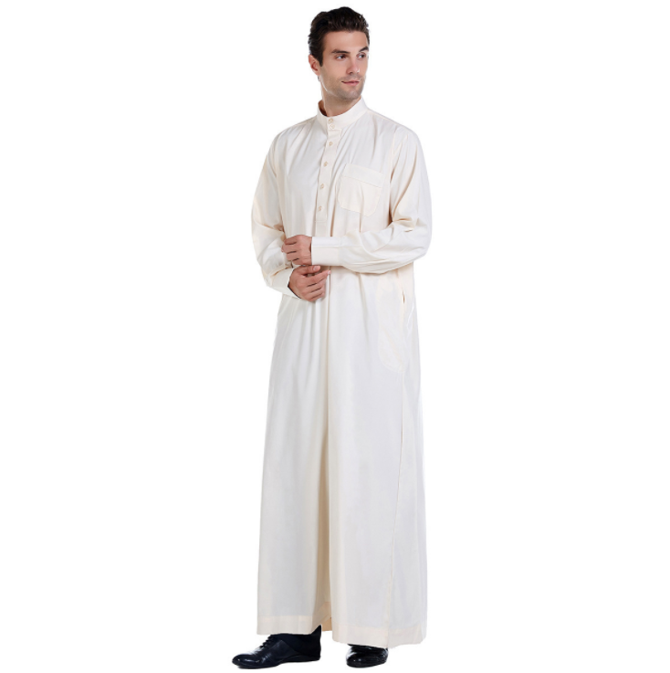 Wholesale Men Cheap Price Clothing Hot Sale Splicing Arab Middle Eastern Muslim Men Thobe/Thawb Islamic Robe