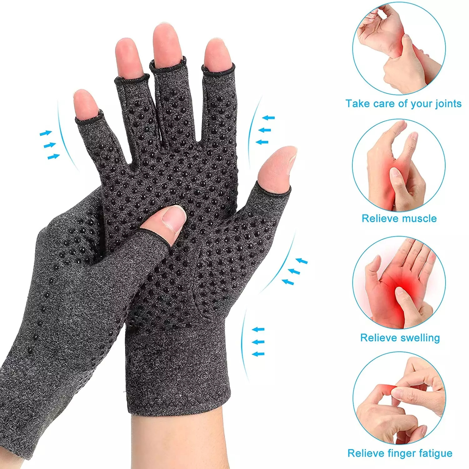 Wholesale factory direct supply Relieve Arthritis Pain Provide hand Support Light Weight Compression Gloves