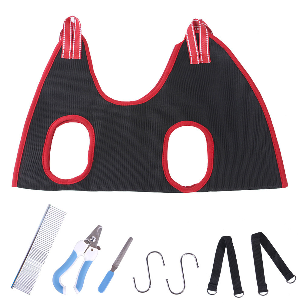 Pet Nail Clip Bag For Grooming Dog Cat Grooming Bag With Hangers And Fixing Pet Grooming Hammock