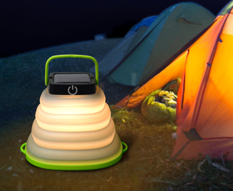 High Quality Waterproof Inflatable LED Camping Hiking Portable Smart Collapsible Solar Lamp