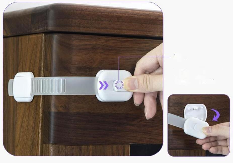 Infant Baby Protection Product Drawer Door Cabinet Cupboard Toilet Safety Locks Baby Kids Safety Care Plastic Locks Straps