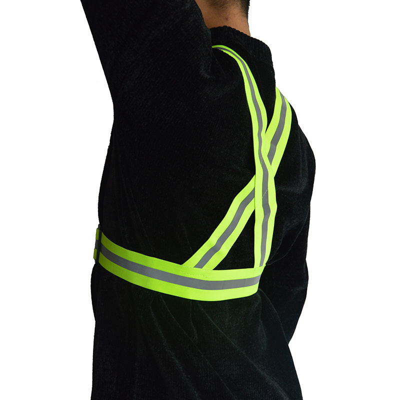 High Visibility Portable Road Safety Product gear yellow reflective running safety vest for Cycling or Hiking