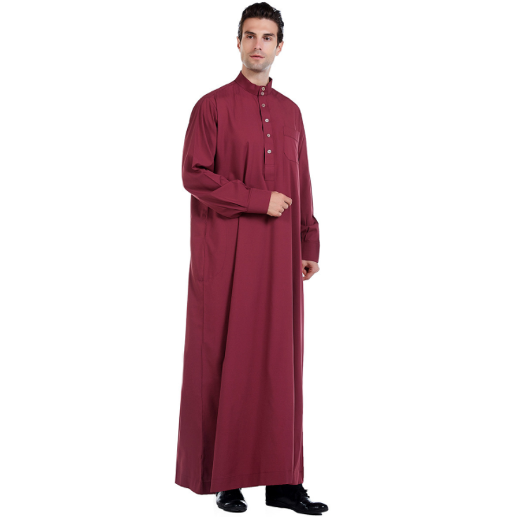 Wholesale Men Cheap Price Clothing Hot Sale Splicing Arab Middle Eastern Muslim Men Thobe/Thawb Islamic Robe