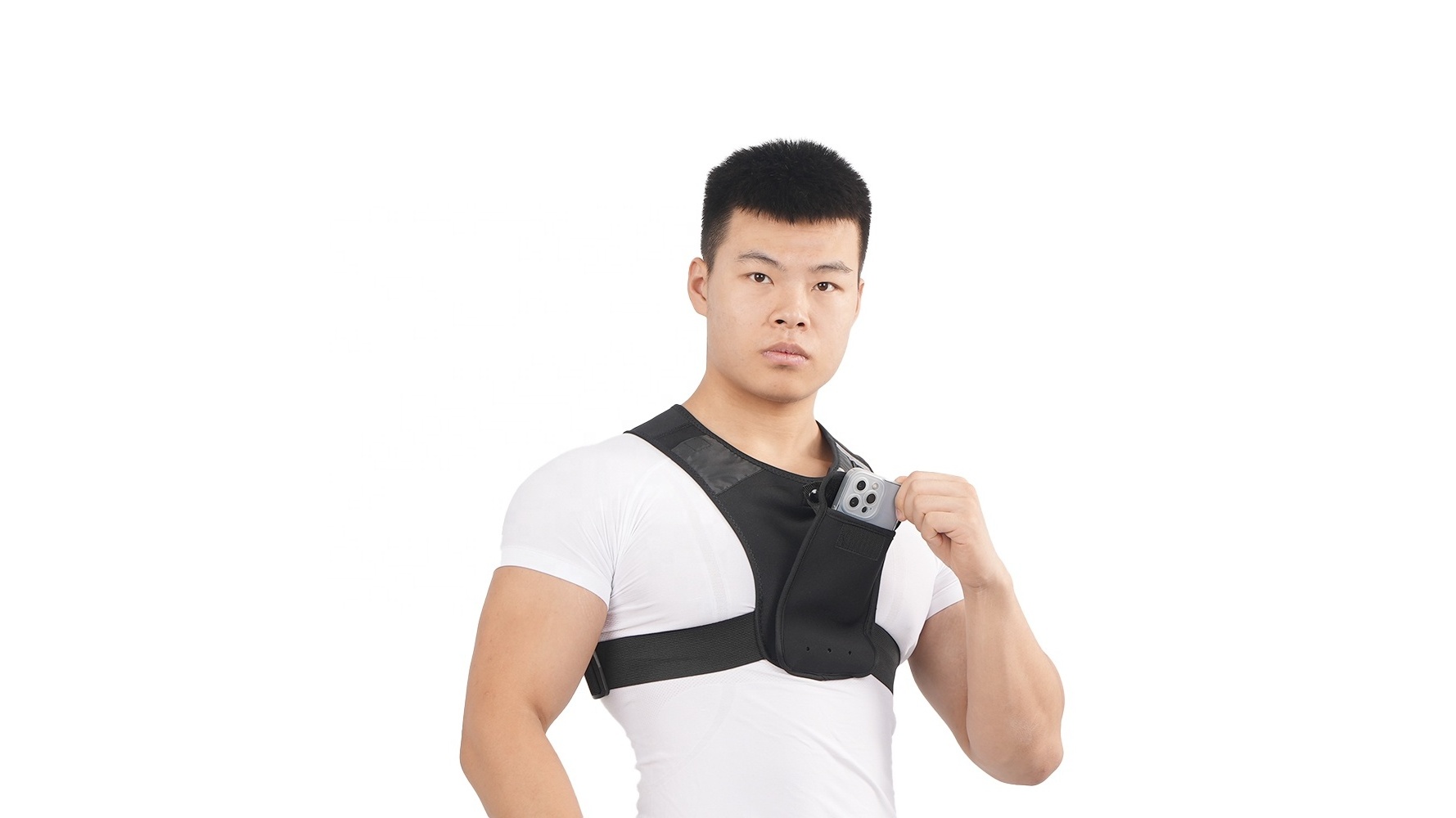 Customized Orthopedic Back Posture Corrector shoulder correction strap vest with phone pocket