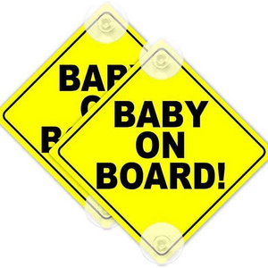 Wholesale Price Baby On Board Car Warning Sign PVC Suction Cup Car Window Sign Car Window Sticker