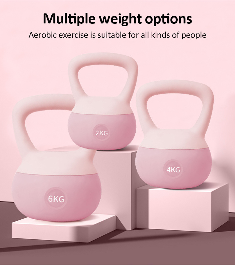 Stock Pink Color Soft Kettle Bell 8kg Weight Strength Training Soft Kettle Bell Set