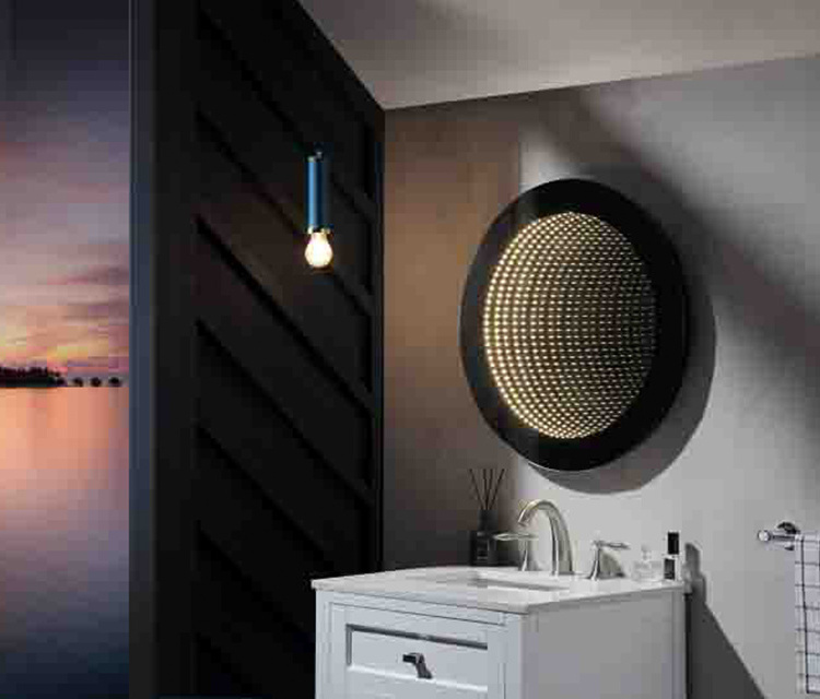 China Supplier Wall Bathroom Mirror Custom  Decoration Endless Tunnel 3D Led Light Infinity Mirror